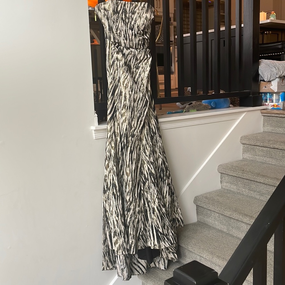 Formal animal print Badgley Mischka gown